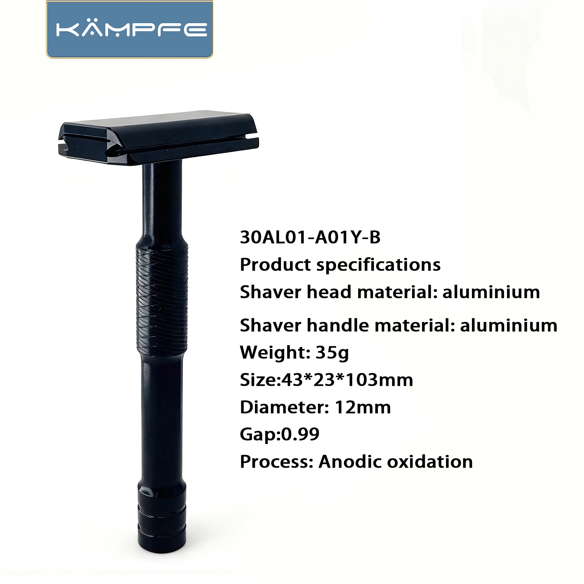 Kampfe Men's Vintage Double-Edged Razor Non-Slip Aluminium Wet & Dry Grooming Shaver for Smooth Shave  5 spare razor blades