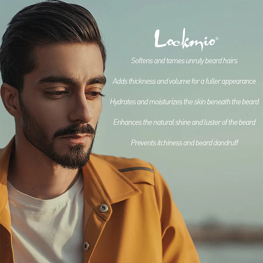 LOCKMIO Natural Moisture Mustaches Cream Beard Balm for Repair Skin Promote Hairs Growth Thickener for Grooming and Caring Beard